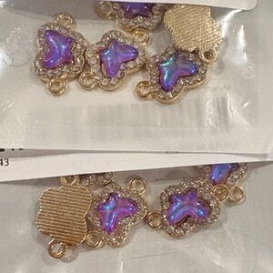 Purple and Gold Butterfly Charms